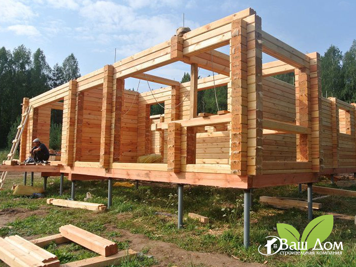 Свайно-винтовой фундамент для домов из бревна и бруса