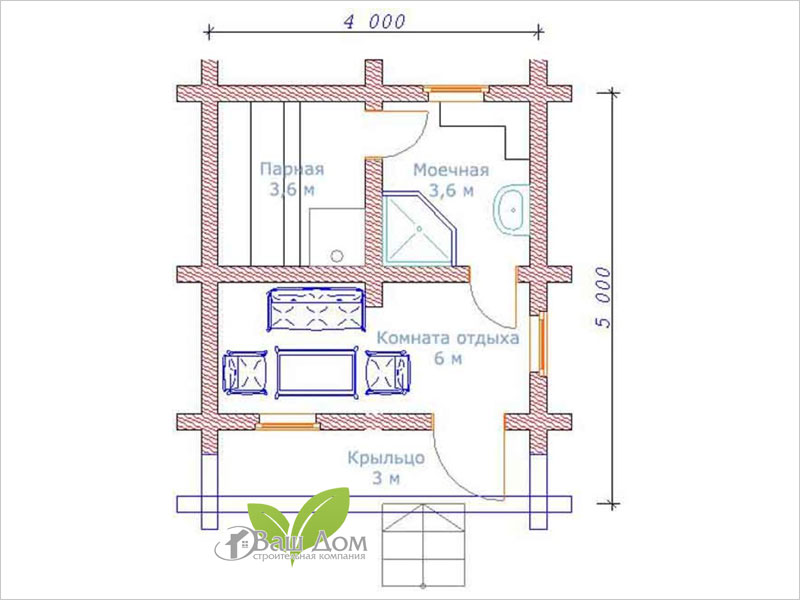 Проект бани Б-01 Проект бани Б-01