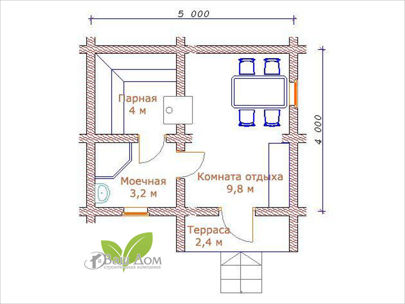Проект бани Б-03 Проект бани Б-03