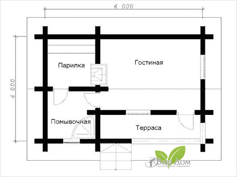 Проект бани Б-04 Проект бани Б-04