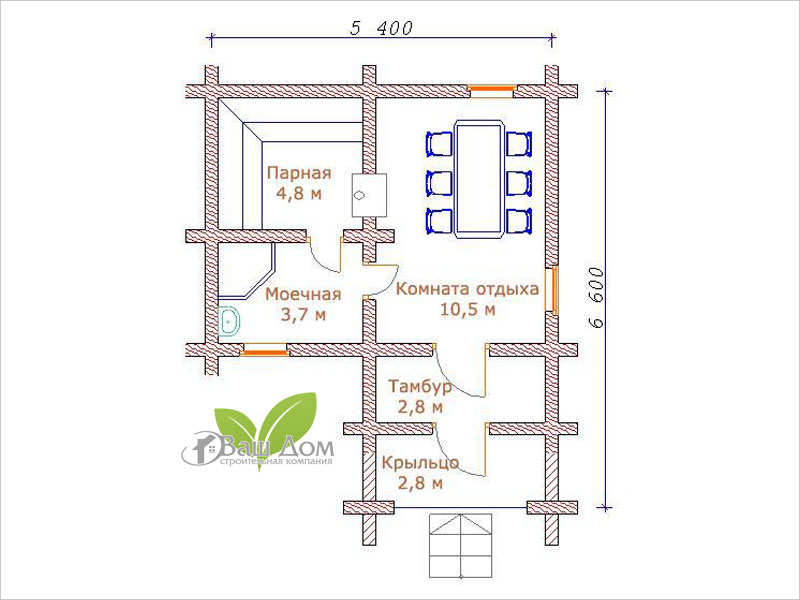 Проект бани Б-05 Проект бани Б-05