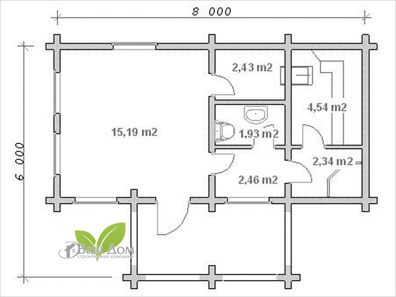 Проект бани Б-07 Проект бани Б-07