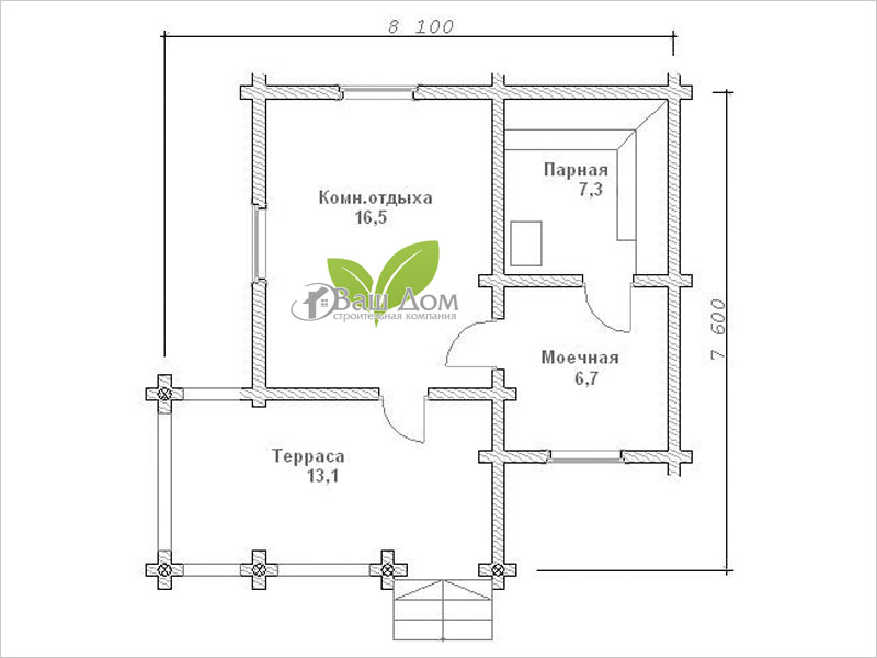 Проект бани Б-10 Проект бани Б-10