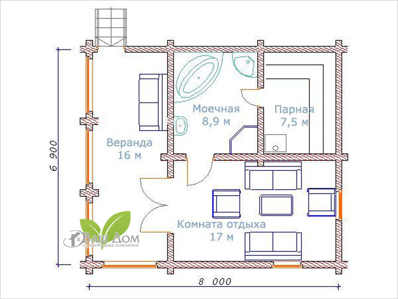 Проект бани Б-13 Проект бани Б-13