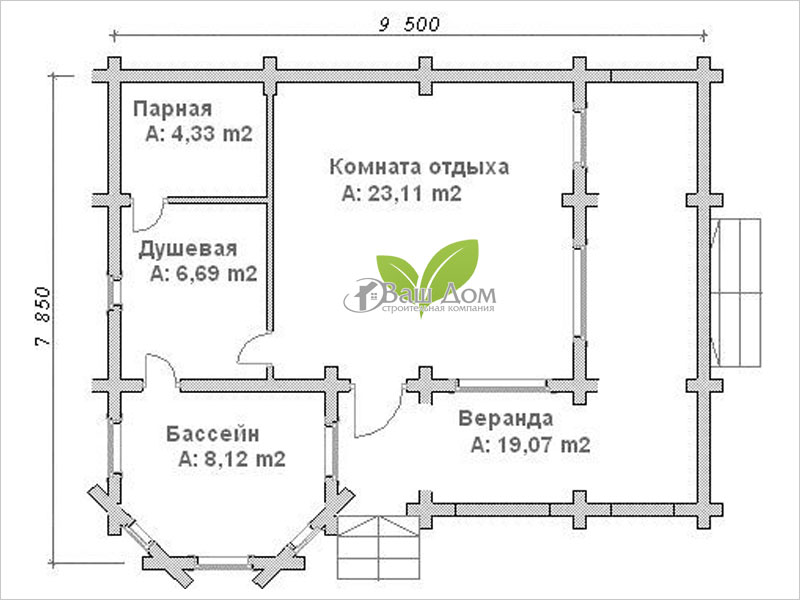 Проект бани Б-15 Проект бани Б-15