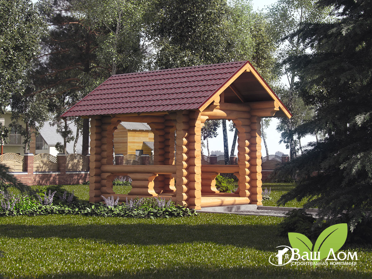 Беседка из бревна в подарок